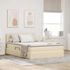 vidaXL Bett mit Stauraum und LED mit Matratze Creme 140 x 200 cm Stoff