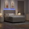 vidaXL LED Boxspringbett mit Matratze Taupe 140 x 200 cm Stoff