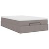 vidaXL Ottoman-Bett mit Matratze Taupe 120x190 cm Stoff
