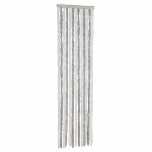 vidaXL Fliegenvorhang Hellgrau und Wei&szlig; 56x185 cm Chenille