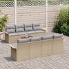 vidaXL Gartensofa-set 9 pcs Beige und Hellgrau Poly-Rattan