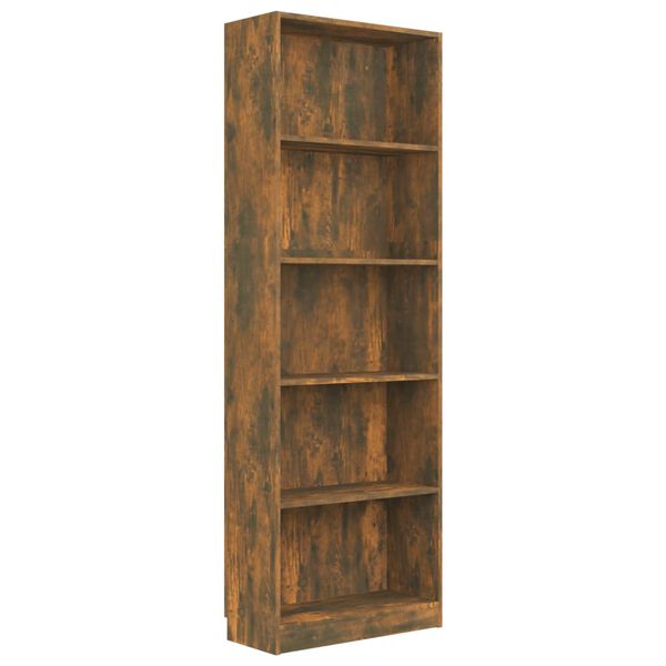 vidaXL B&uuml;cherregal 5 F&auml;cher R&auml;uchereiche 60x24x175 cm Holzwerkstoff