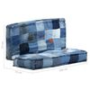 vidaXL Pouf Quadratisch 100x100x20 cm Denim Patchwork
