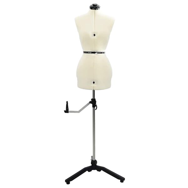 vidaXL Verstellbare Kleiderform für Damen Creme S Samt