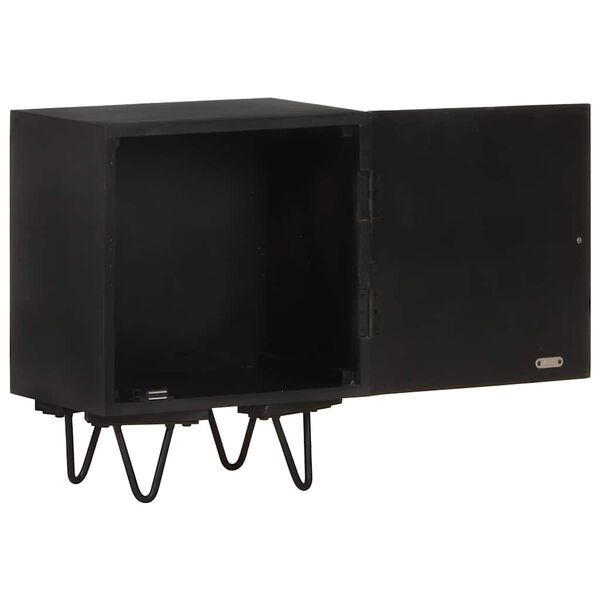 vidaXL Nachttisch mit Messing-Front 40x30x50 cm Massivholz Mango