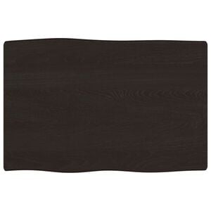 vidaXL Tischplatte 60x40x2 cm Massivholz Eiche Behandelt Baumkante