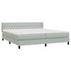vidaXL Boxspringbett mit Matratze Hellgrau 180x220 cm Samt
