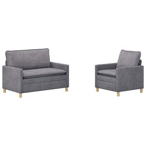 vidaXL Sofa Set 2 stk. Hellgrau Polyester