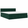 vidaXL Ottoman-Bett mit Matratze & LEDs Dunkelgr&uuml;n 160x200 cm Samt