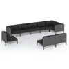 vidaXL 9-tlg. Garten-Lounge-Set mit Kissen Poly Rattan Dunkelgrau