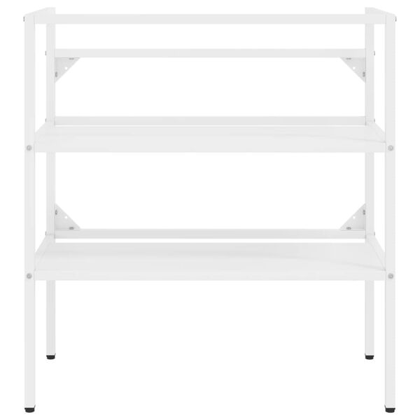 vidaXL Badezimmer-Waschtischgestell mit Waschbecken Weiß Eisen