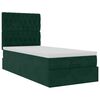 vidaXL Ottoman-Bett mit Matratzen & LEDs Dunkelgr&uuml;n 100x200 cm Samt