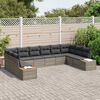 vidaXL Gartensofa-set mit Kissen mit Speicher 10 pcs Grau Polyrattan