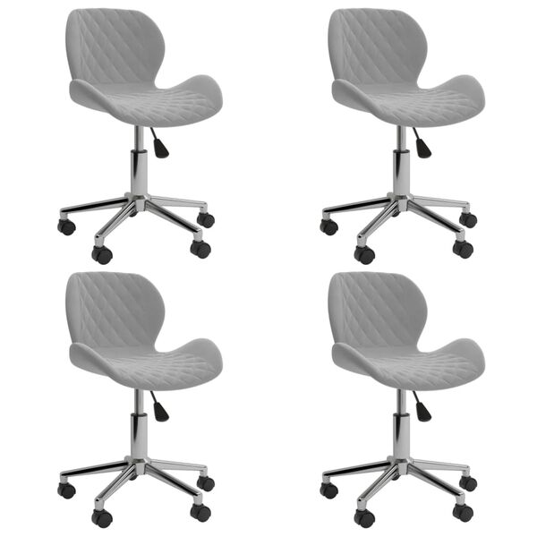 vidaXL Esszimmerstühle 4 Stk. Drehbar Hellgrau Samt