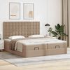 vidaXL Ottoman-Bett mit Matratzen & LEDs Cappuccino-Braun 180x200cm