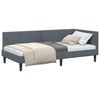 vidaXL Eckbettgestell mit Kopfteil Dunkelgrau 100 cm x 200 cm Samt