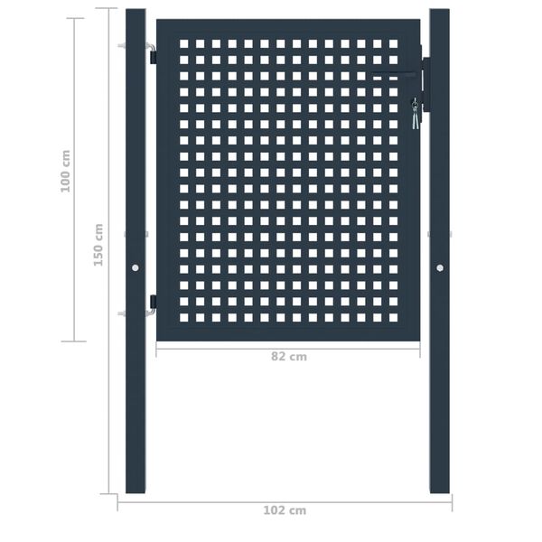 vidaXL Zauntor Anthrazit 102x100 cm Stahl