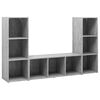 vidaXL TV-Schr&auml;nke 3 Stk. Betongrau 107x35x37 cm Holzwerkstoff