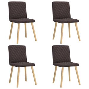 vidaXL Esszimmerst&uuml;hle 4 Stk. Dunkelbraun Stoff