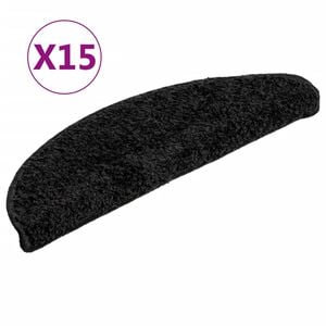 vidaXL Stufenmatten 15 Stk. 56x17x3 cm Schwarz Halbrund