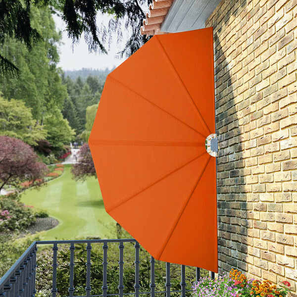 vidaXL Faltbarer Terrassen-Seitenf&auml;cher Terracotta-Rot 160 cm