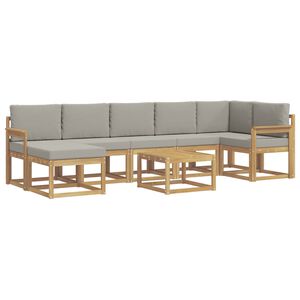 vidaXL Outdoor-Sofagarnitur 8 stk. Wei&szlig; und Hellgrau
