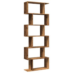 vidaXL Raumteiler-B&uuml;cherregal 6 Etagen Altholz-Optik 70x24x193 cm