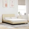 vidaXL Bett mit Matratze "Hanko" Creme 120x200 cm Stoff