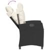 vidaXL Gartensessel mit Kissen 2 Stk. Verstellbar Schwarz Poly Rattan