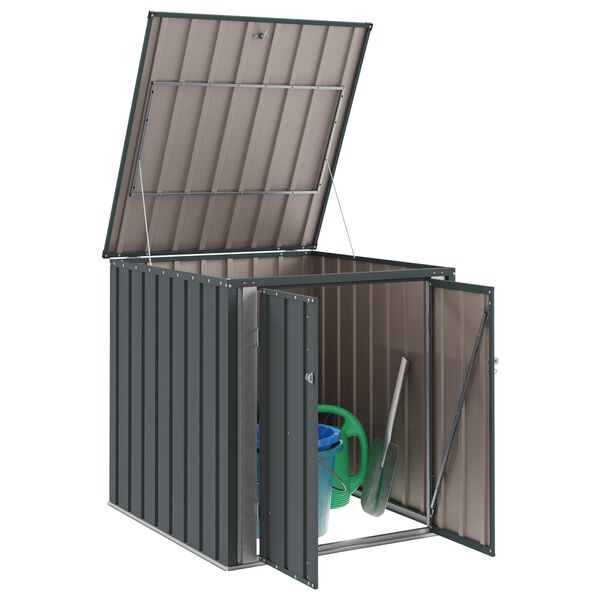 vidaXL Gartenlagerbox Schwarz 101,5 x 107 x 100 cm Stahl