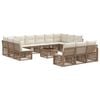 vidaXL Gartensofa-set 14 pcs Beige Poly-Rattan
