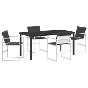 vidaXL Garten Essgruppe 5 pcs Wei&szlig; Textilene und Stahl