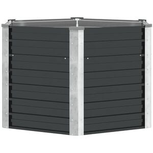 vidaXL Garten-Hochbeet Anthrazit 129 x 129 x 77 cm Verzinkter Stahl