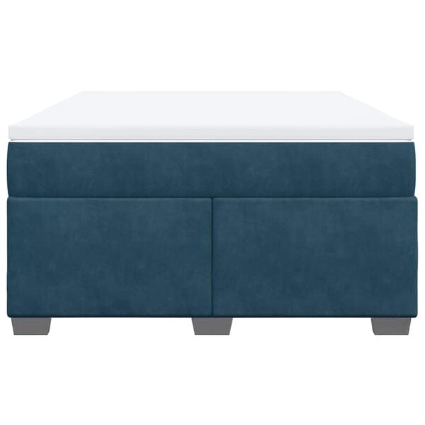 vidaXL Boxspringbett mit Matratze Dunkelblau 140x200 cm Samt