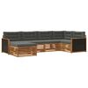 vidaXL Outdoor-Sofagarnitur mit Kissen 6 pcs Natur und Anthrazit