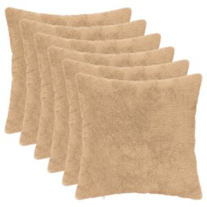 vidaXL Kissenbezug 6 stk. HEERLEN Creme 30 x 30 cm Faux Kaninchenfell