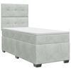 vidaXL Boxspringbett mit Matratze Hellgrau 90 x 190 cm Samt