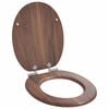 vidaXL Soft-Close Toilettensitz Braun 44 x 38 cm MDF-Platte