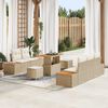 vidaXL Gartensofa-set 8 pcs Beige Poly-Rattan