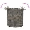 vidaXL Blumentopf K&ouml;rbchen mit Speicher 2 pcs Grau Lacak Rattan