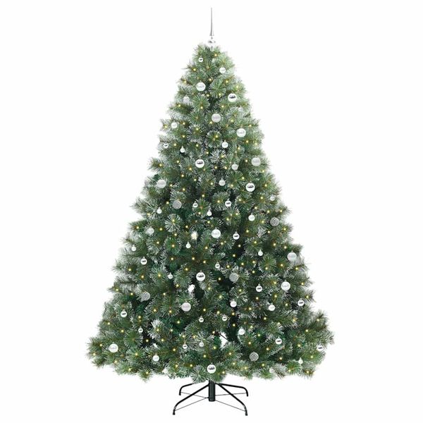 vidaXL K&uuml;nstlicher Weihnachtsbaum mit 300 LEDs Gr&uuml;n 240 cm PE und PVC
