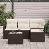 vidaXL Sofa Set 5 pcs Braun Poly-Rattan