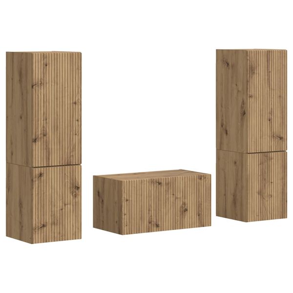 vidaXL TV-Schrankset 5 pcs Artisan-Eiche Holzwerkstoff