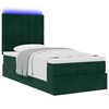 vidaXL Ottoman-Bett mit Matratzen & LEDs Dunkelgr&uuml;n 90x190 cm Samt
