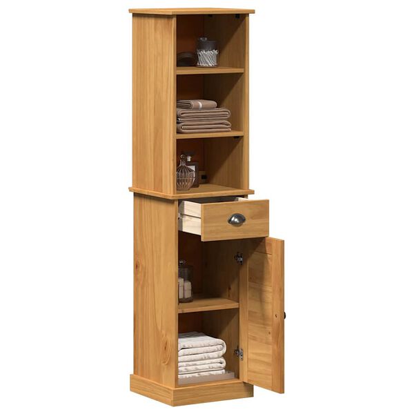 vidaXL Badezimmerm&ouml;bel-Set mit Regal VIGO 2 pcs Braun und Honigbraun