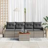 vidaXL Gartensofa-set mit Speicher 5 pcs Grau Poly-Rattan