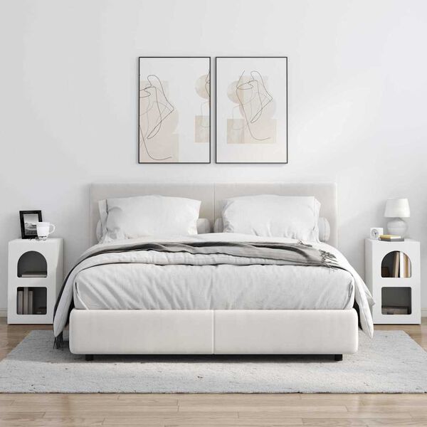 vidaXL Nachttisch 2 pcs Wei&szlig; 29,5 x 33,5 x 50 cm Holzwerkstoff