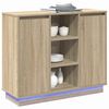 vidaXL LED-Sideboard Sonoma-Eiche 90 x 32 x 75 cm Holzwerkstoff