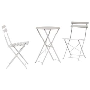 vidaXL Klapp Bistro Set 3 pcs Beige Stahl