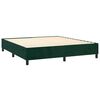 vidaXL Boxspringbett mit Matratze Dunkelgr&uuml;n 180x200 cm Samt